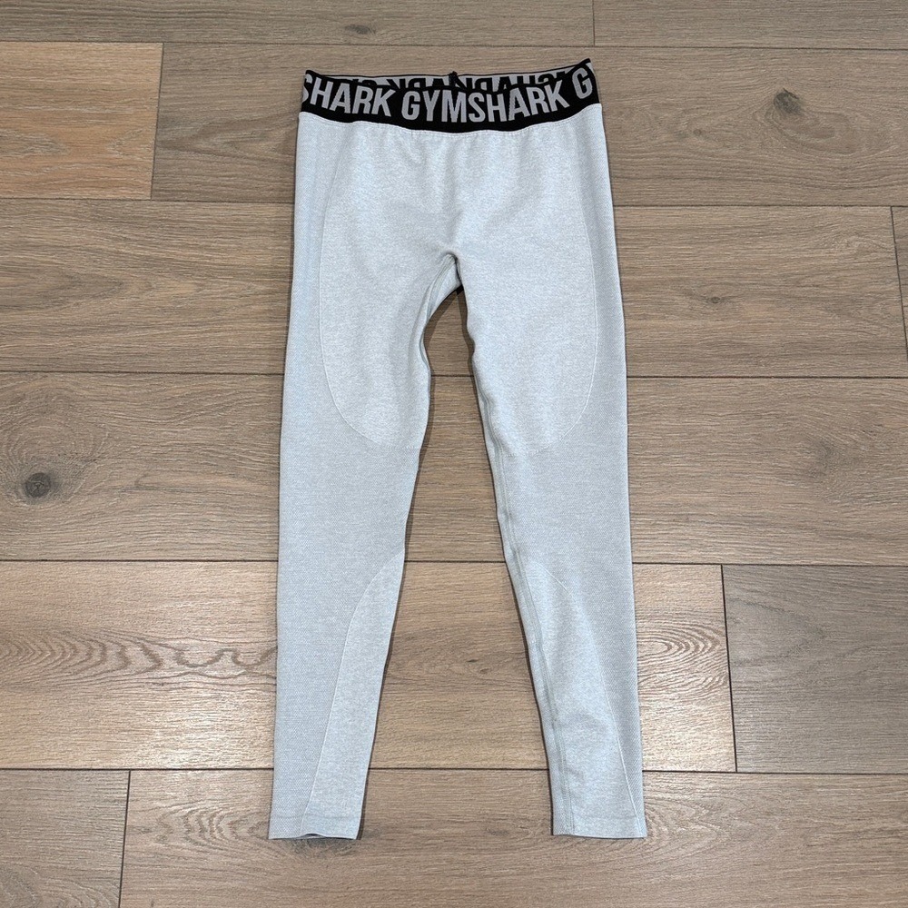 GYMSHARK Light Marl Grey/Black Flex Mid-Rise Active Gym‎ Workout Leggings Size M
